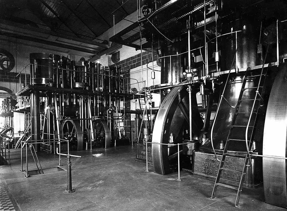 (Máquinas de Usina a vapor, archivo histórico de OSE)